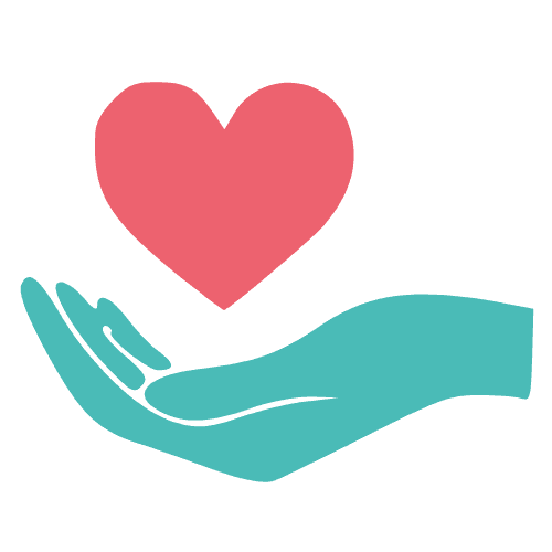 Ikonka dłoni z serem symbolizująca wsparcie działań dla zwierząt